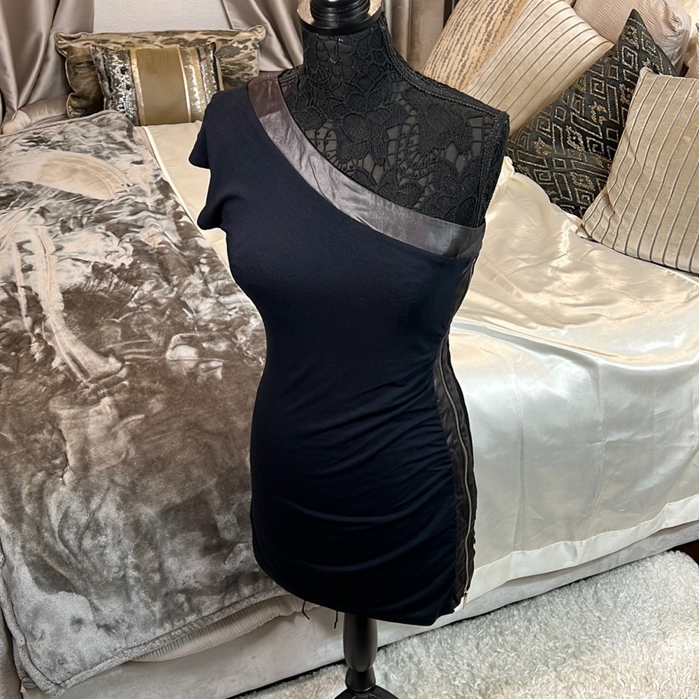 Bebe Black One shoulder dress